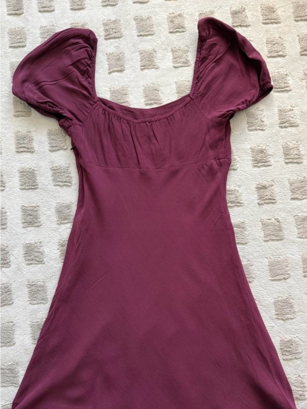 Aritzia Plum Puff-Sleeve Mini Dress